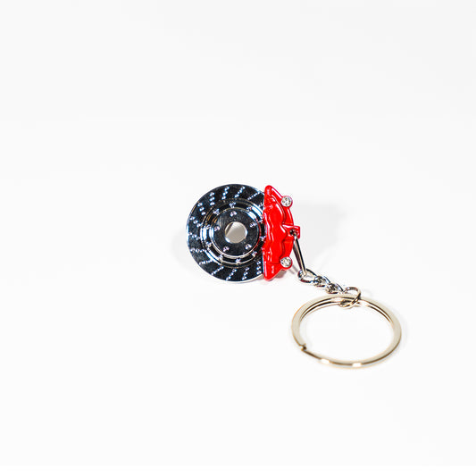 Brake Caliper and Rotor Metal Keychain