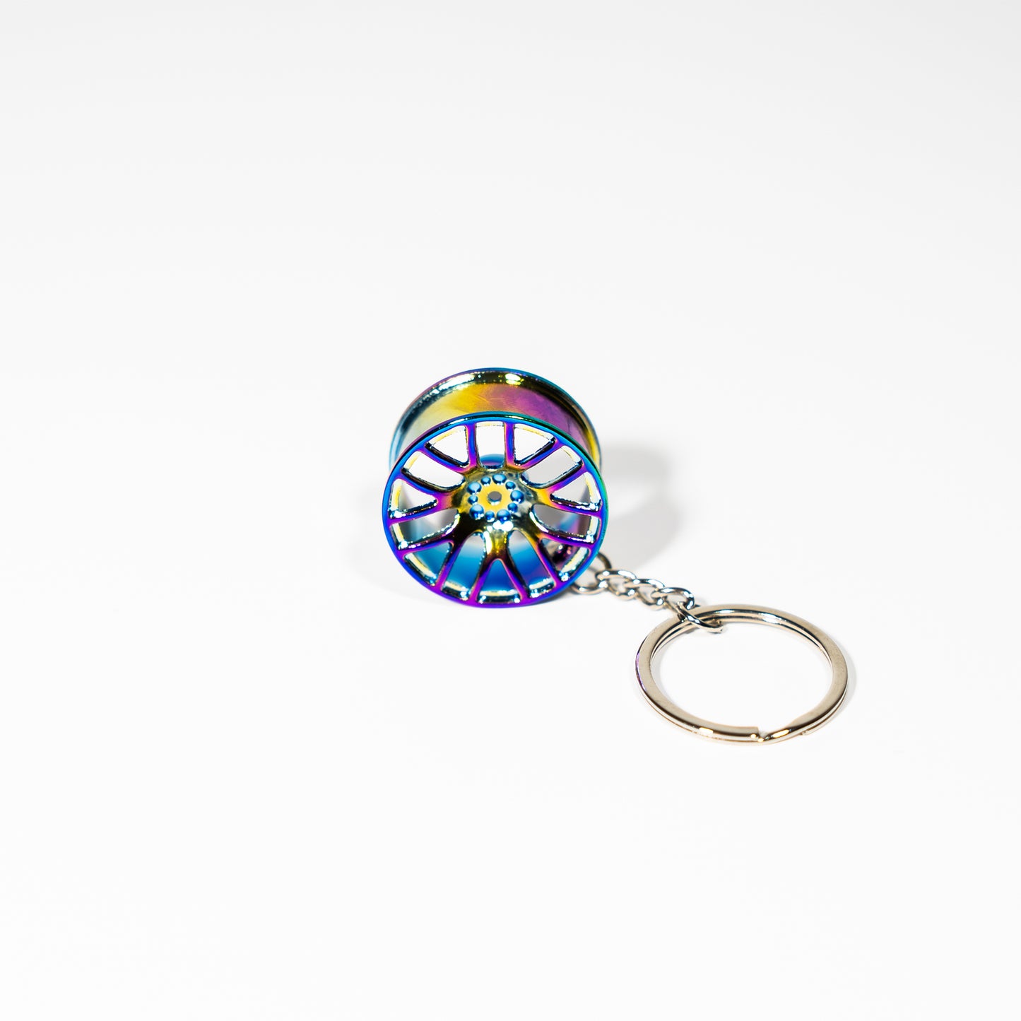 Neo-Chrome Metal Wheel Keychain